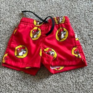 Kids Red Buc-ewe’s Print Swim Shorts